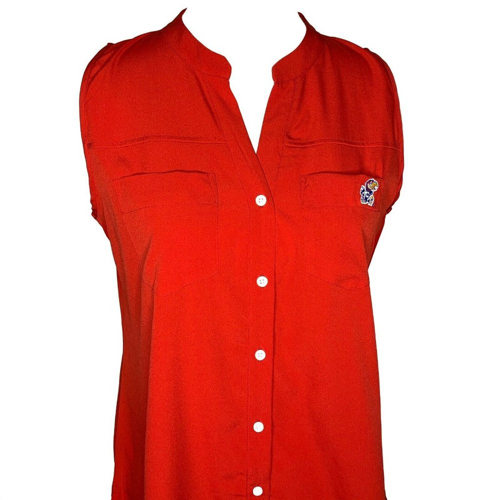 Kansas University Jayhawks Sleeveless Tunic Shirt Size Medium Red